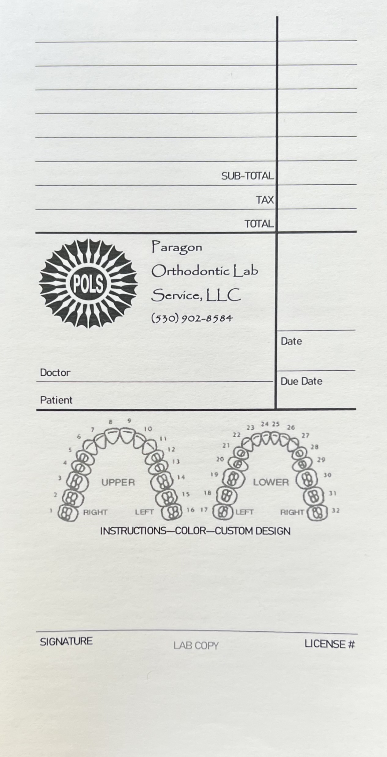 ORDER SHEET
